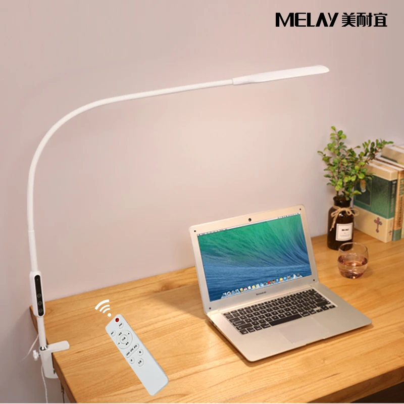 Office Lighting Flexible 5 Grades of Brightness and Color Tmeparature Remote Control Reading Clip Lamp Table Lamp With Clamp