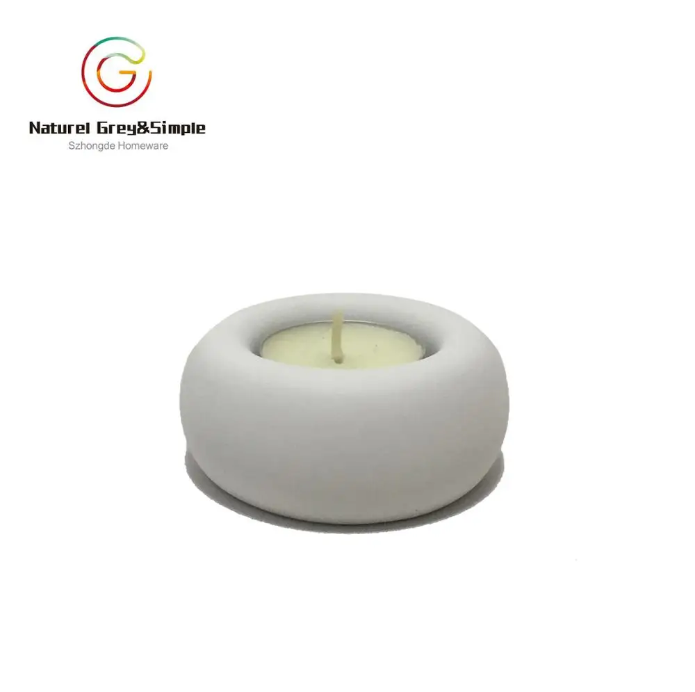 Romantic mini desk decor concrete tealight candle holder