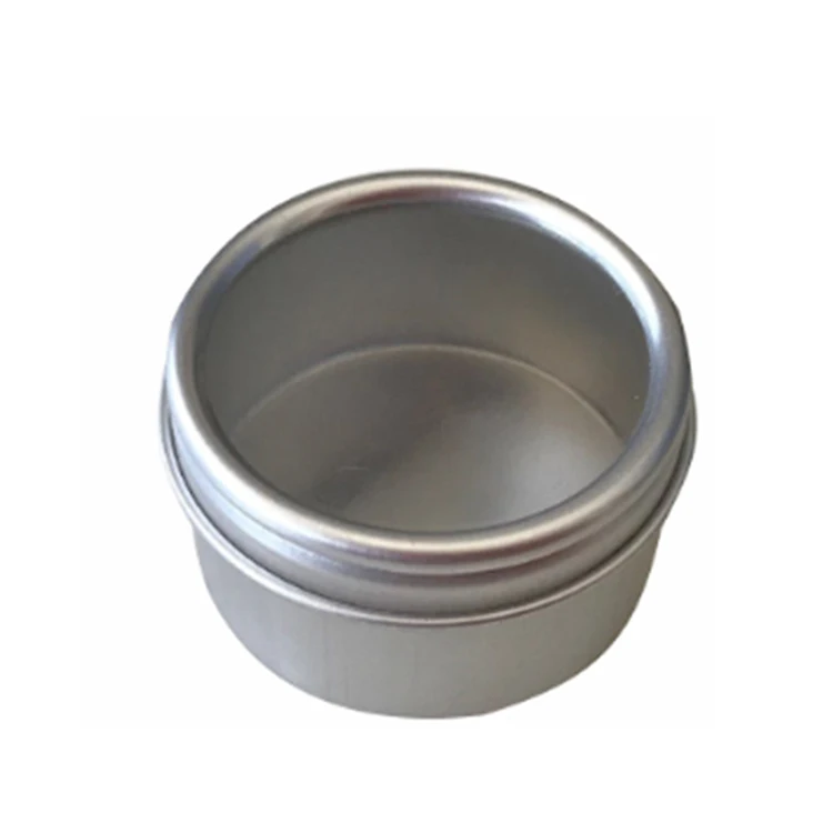 Round Aluminium Tin Can With Clear Pvc Window Candy Tin