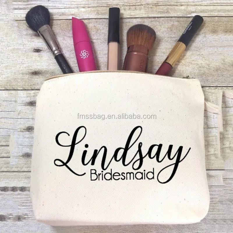 2017 newest Fashion Custom Canvas Zipper Ladies Make Up Bag cosmetic pouch