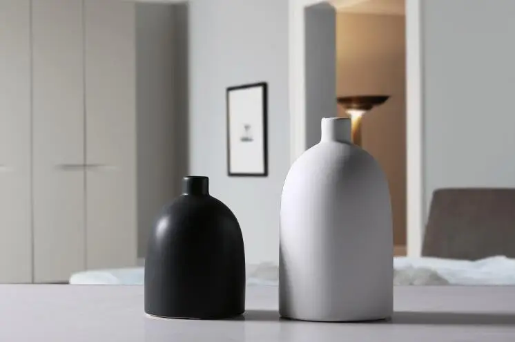  Черно-белая керамическая ваза для цветов простой дизайн украшение