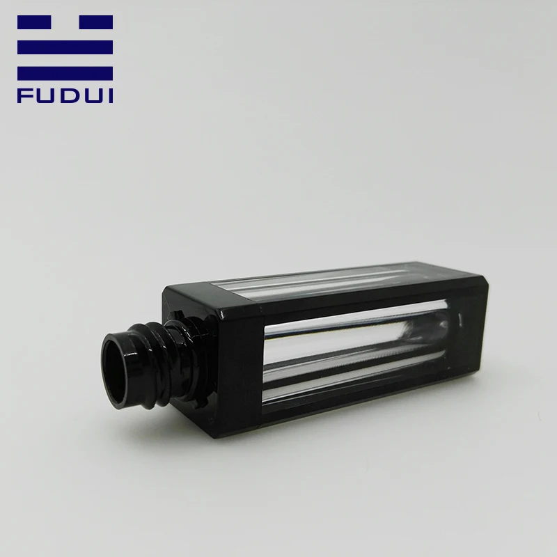 
High quality square clear empty black cap custom 5ml lip gloss tubes 