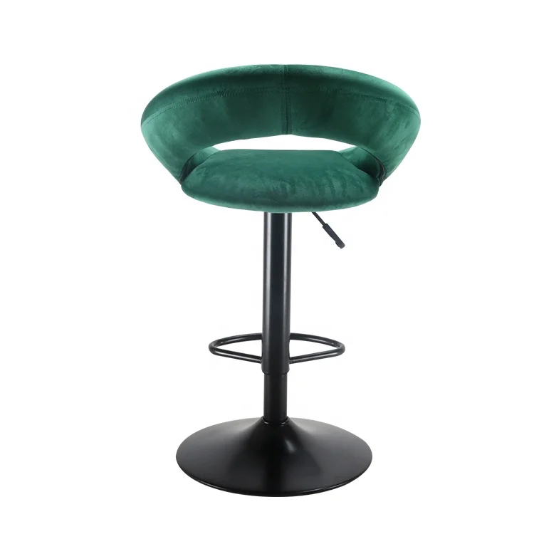 
Velvet Fabric Coffee Home Silver Chrome Foot Rest Counter Bar Height Adjustable Outdoor Indoor Gas Lift Wine Drinking Dinning 