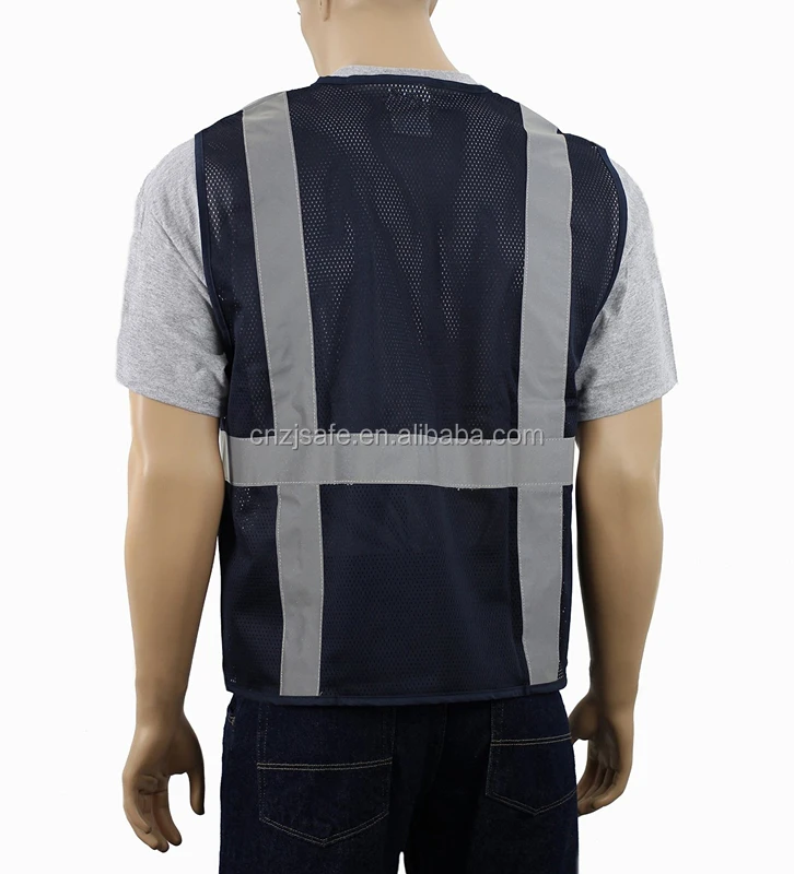 Black Hi-Viz Bike Mesh Safety Reflective Jacket