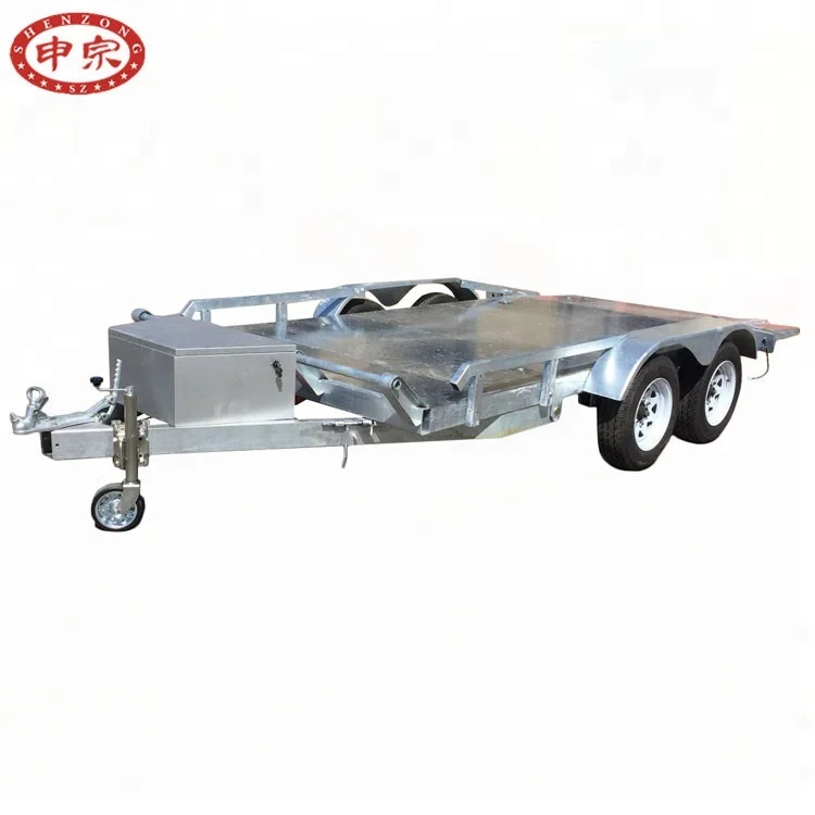 4 wheel flat deck trailer pull trailer cart for carrying cars