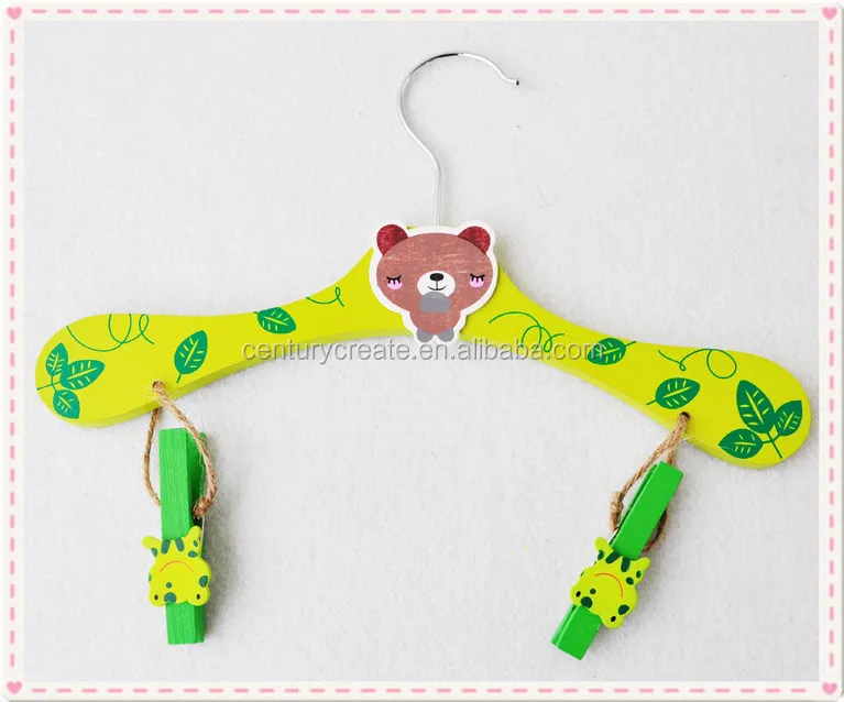 cartoon wood clothes hanger stand Laundry wooden clothespin