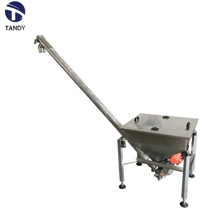 Cocoa powder transmission screw conveying feeder auger transporting machine with vibration hopper