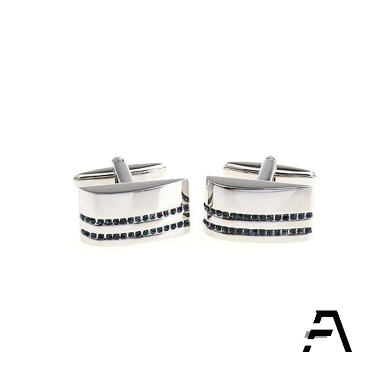 Мужские запонки из нержавеющей стали с кристаллами оптом