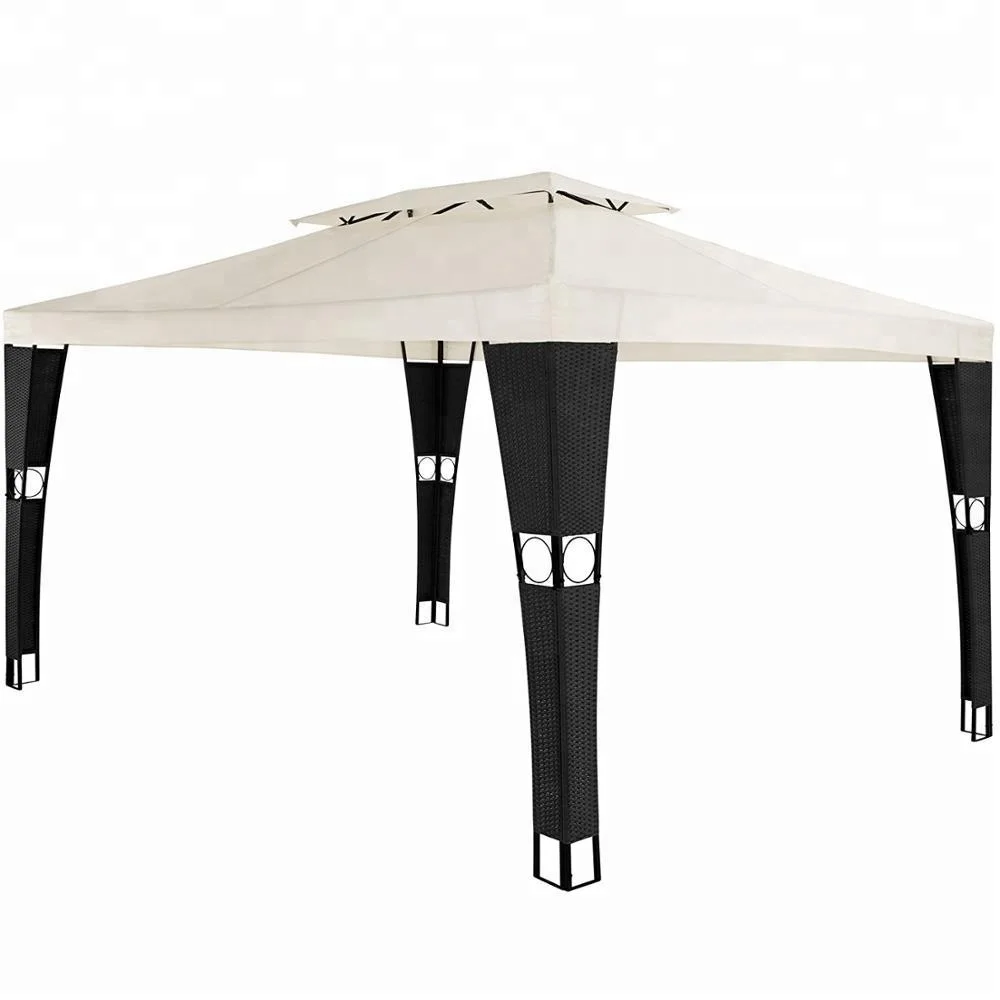 Rattan Garden Gazebo 3x4m 12sqm Outdoor Pavilion Party Marquee Reception Tent