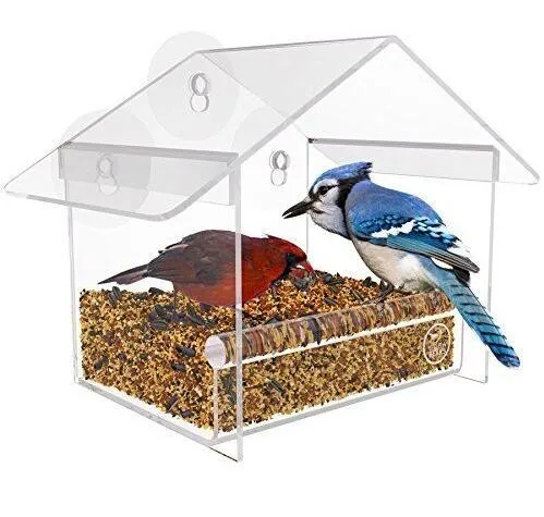 Wall mounted house shaped acrylic bird pet cage wholesale