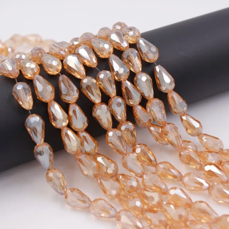 Wholesale 10*15mm mixed color Crystal Glass Tear Drop Beads For Jewelry Making