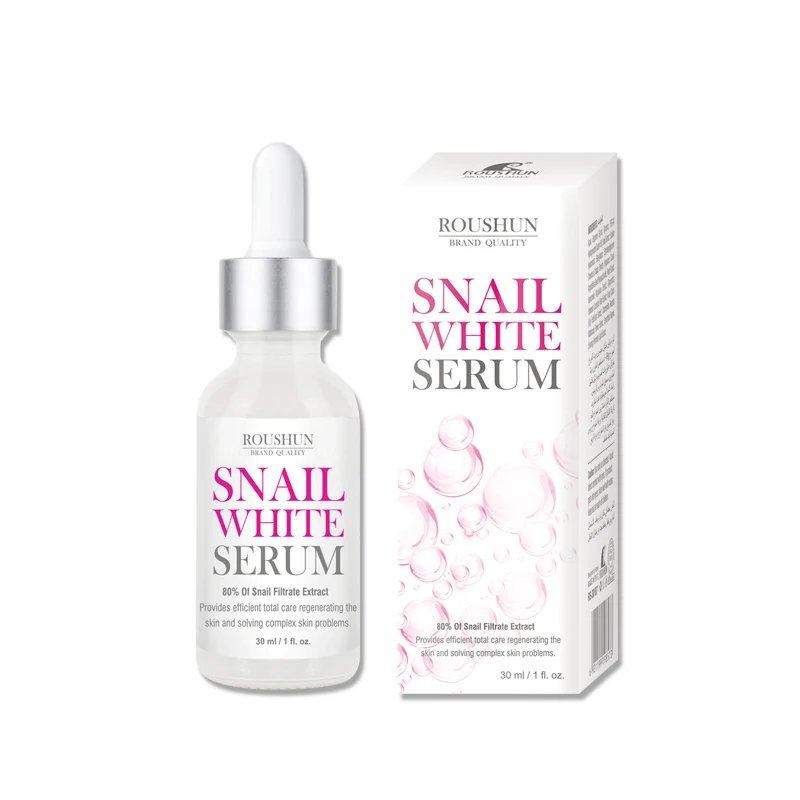 Roushun Snail Whitening Serum 80% O1 Filtrate Extract Face Facial Private Label Customizable Manufacturer