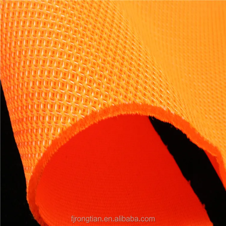 Orange polyester 3d air flow mesh fabric weaving for car seat