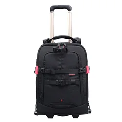 Soudelor new design fashion best trolley camera bag backpack with wheels for travel