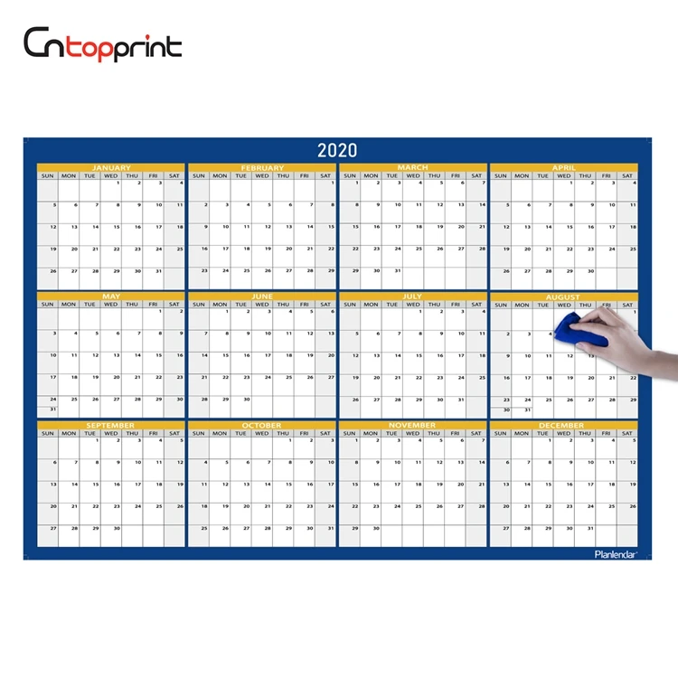 Year At A Glance Personalized Custom Large 12 Month Dry Erase Wall Calendar
