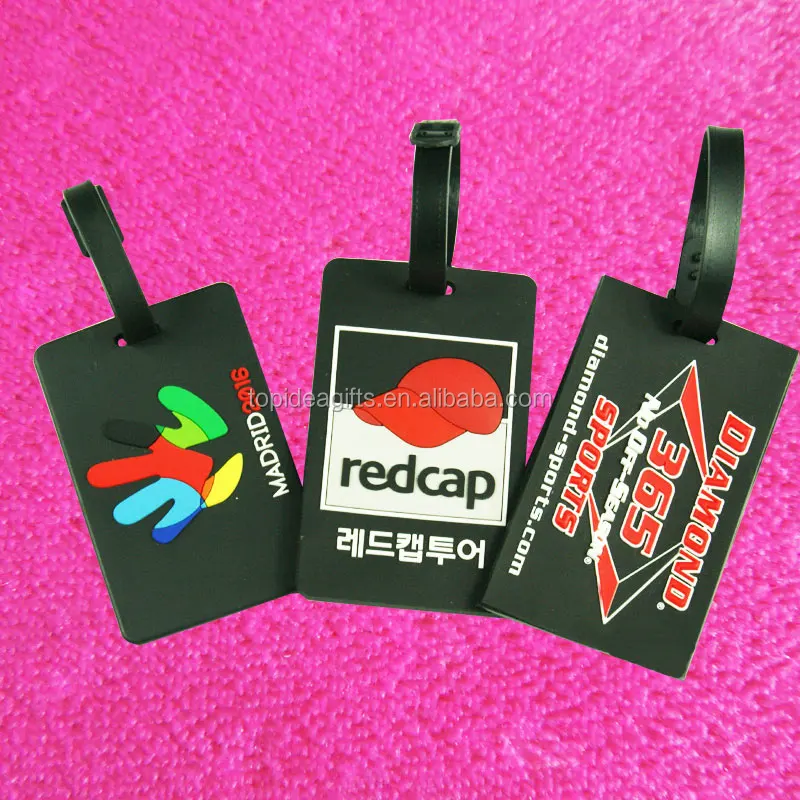 Export New design popular colorful custom logo travel pvc rubber silicone wholesale luggage tags