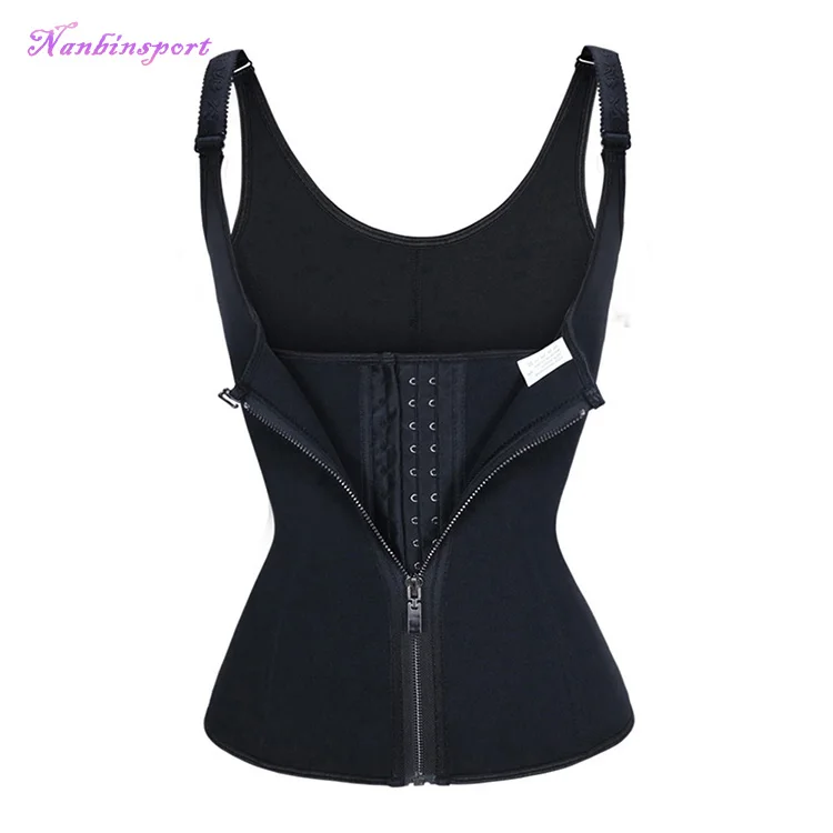 NANBIN Woman Workout Corset Private Label Women Waist Trainer Zipper Body Shaper Corset Neoprene Sauna Sweat Vest