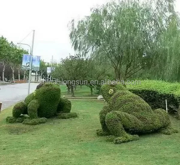 LSWS15122307 artificial buxus frog figure sculpture for amusement park decoration