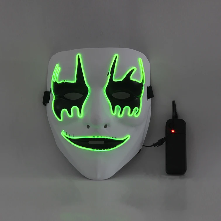 Wholesale custom design different types green fluorescent white face mask, high quality fashion Vinyl halloween party face mask