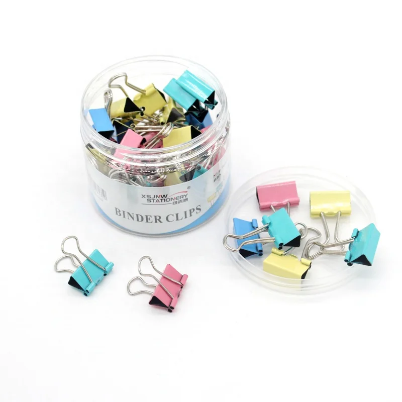 40pcs/box 19mm Metal Binder Clip Paper Clip Clamp Colorful Custom Binder Clips Paper Clamps School Binding Supplies