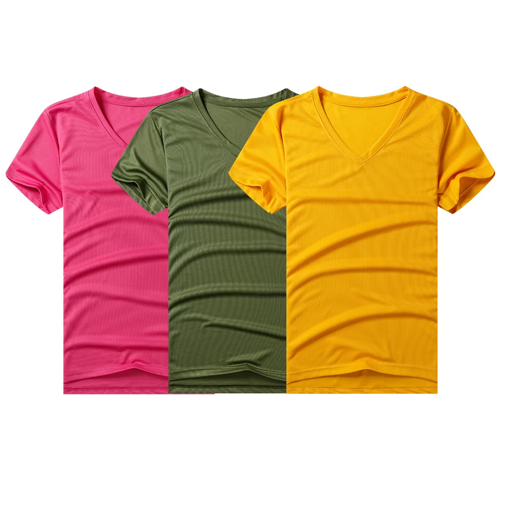 Wholesale Vneck Mesh Dry Fit T Shirts for Marathon Running