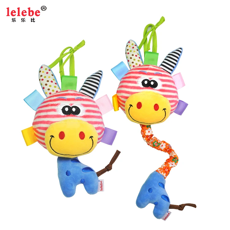 Baby hanging musical toy 2022 baby stroller crib cradle decoration toys plush animal soft comforter infant music baby toys