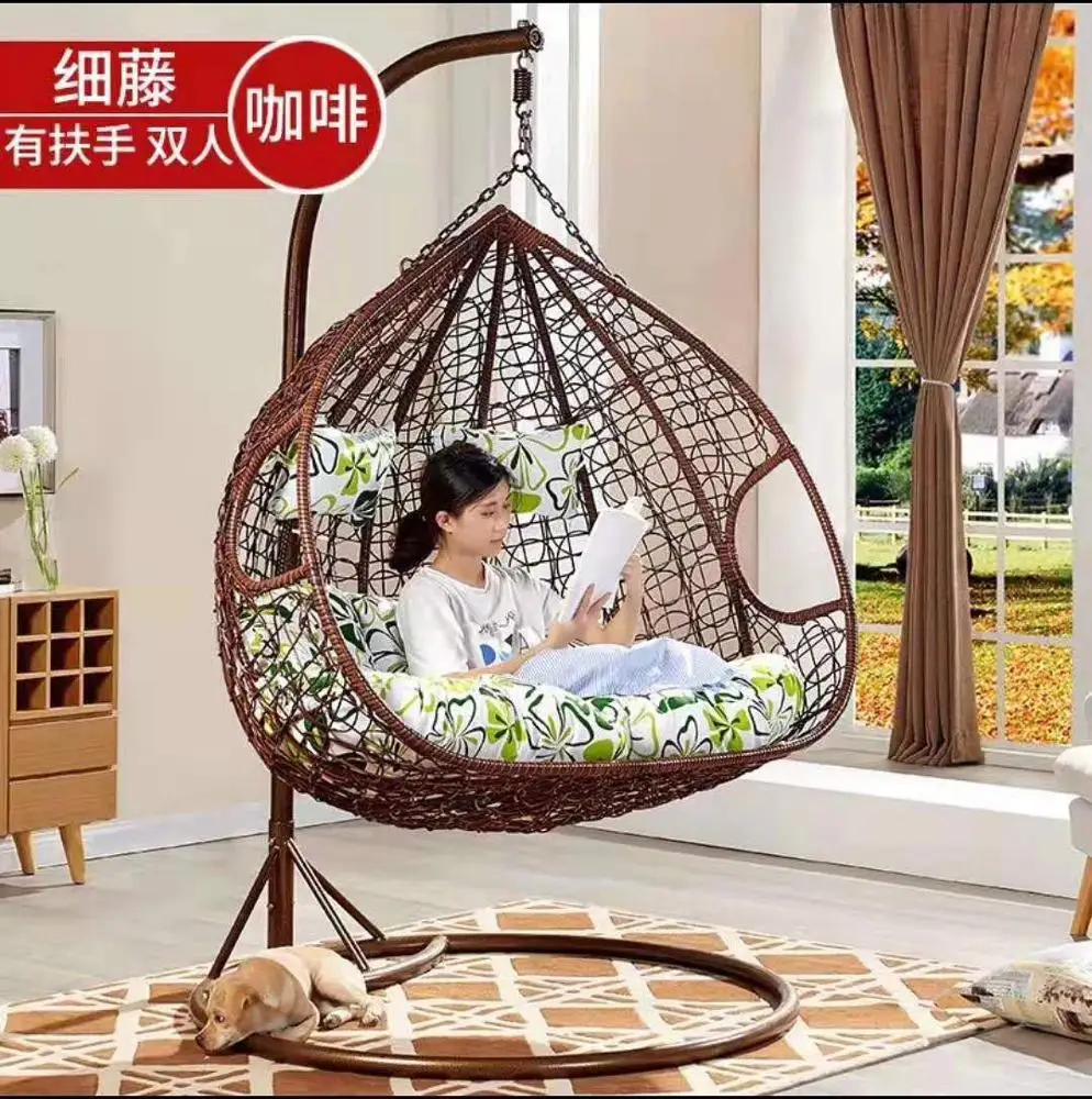 good quality Double seater 2 person swing chair rattan hanging chair