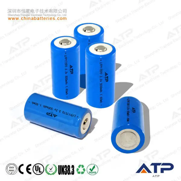 Cheap 17370 3.2V 500mah li ion battery / rechargeable battery 17370 Lifepo4 cell