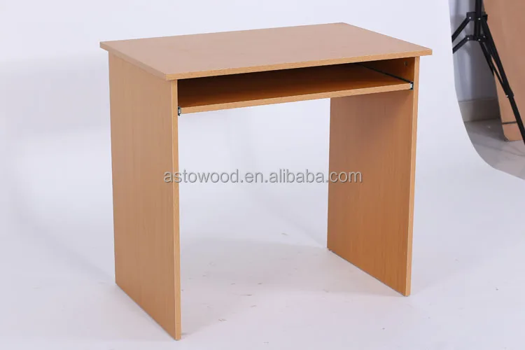 Melamine PB/MDF Computer Desk with pull out keyboard shelf in Gloss White