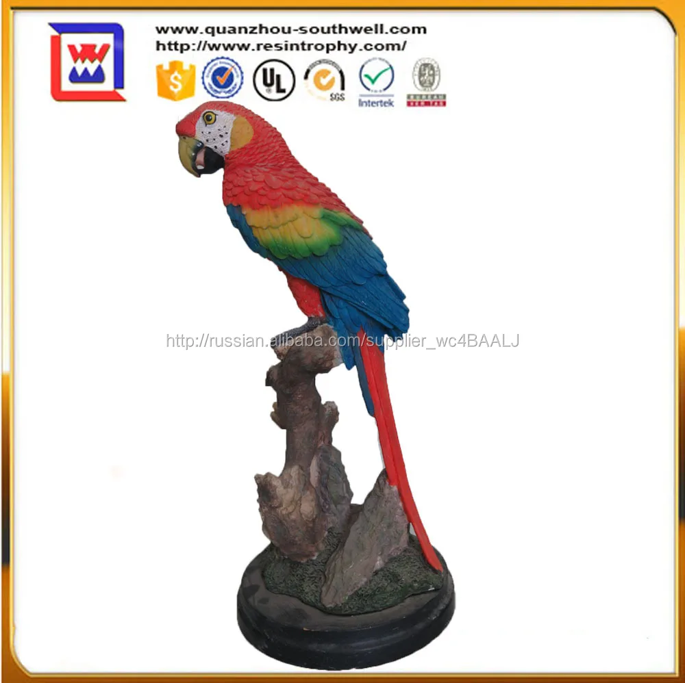 Горячая распродажа попугай и открытый попугай птицы скульптура и полистоуна попугай скульптуры