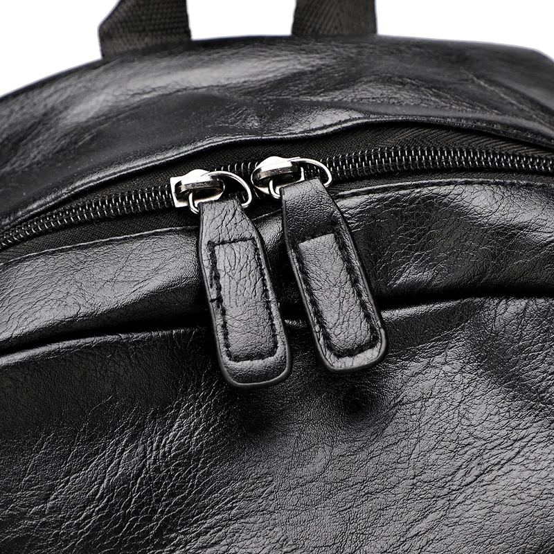 2023 High quality vintage PU school college fashion bookbag unisex leather laptop backpack