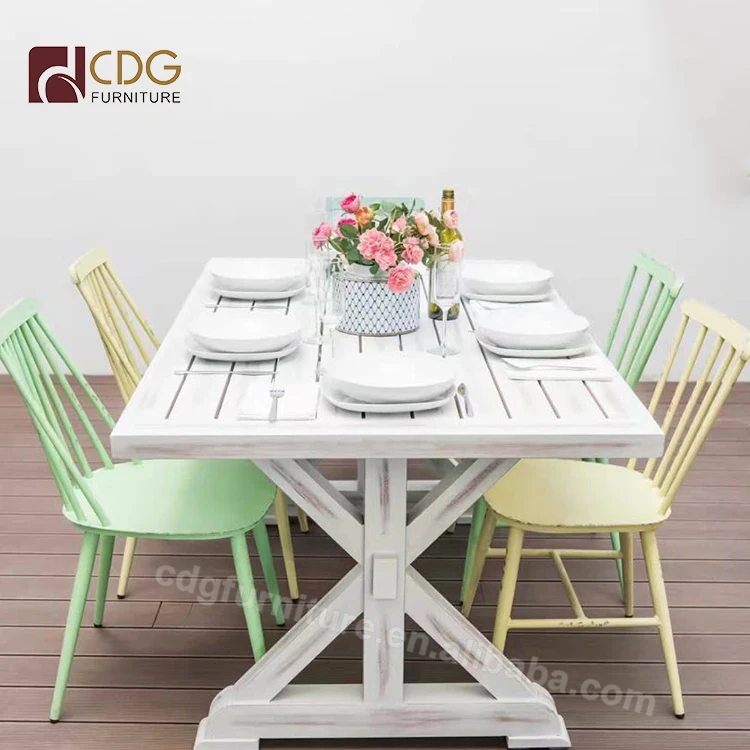 Industrial Metal Garden Cafe Restaurant Dining Chair Furniture French Aluminium Outdoor Indoor Modern Tables Chair Sets