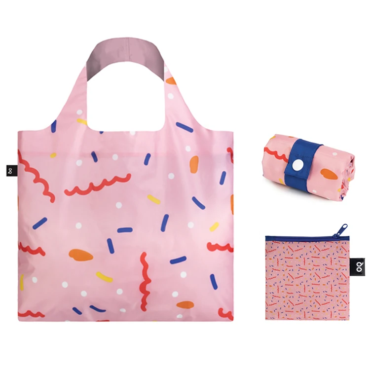 Customizable Logo Wholesale Soft Shop Reusable Foldable Shopping Bag With Zipper