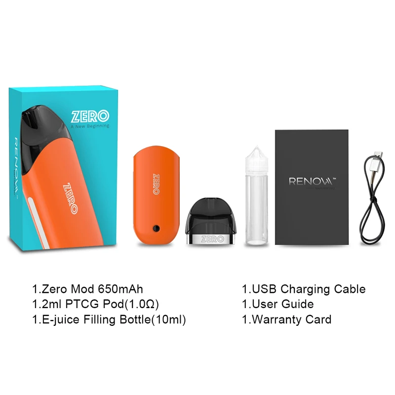 
whole sale vape kit 2ml ecig pod 650mAh Renova Zero Electronic Cigarette 