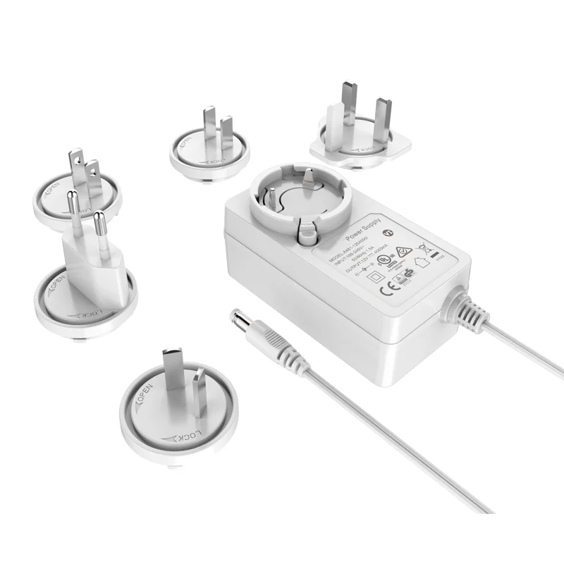 Frontpower 18V 1.5A 48W 19V 2A 15V 3.2A  interchangeable power adapter with EN61558 EN62368 FCC CE PSE CCC SAA