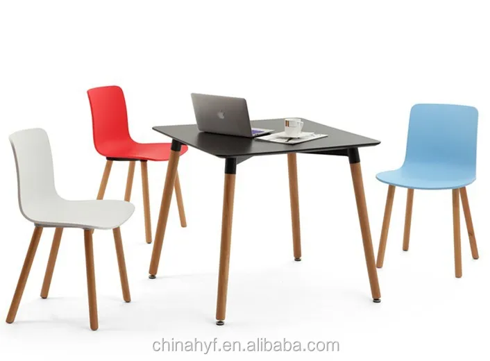 Strong styled MDF round table with beech wood legs TB-01