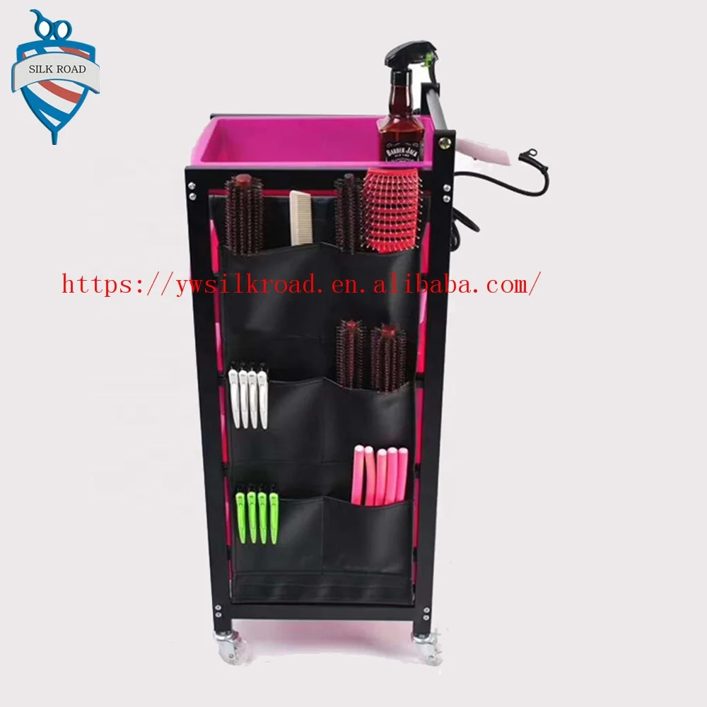 2018 new style Deluxe Lockable black Metal Hair Salon Trolley