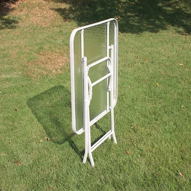 Outdoor Folding Square Bistro Glass Table 70x70cm