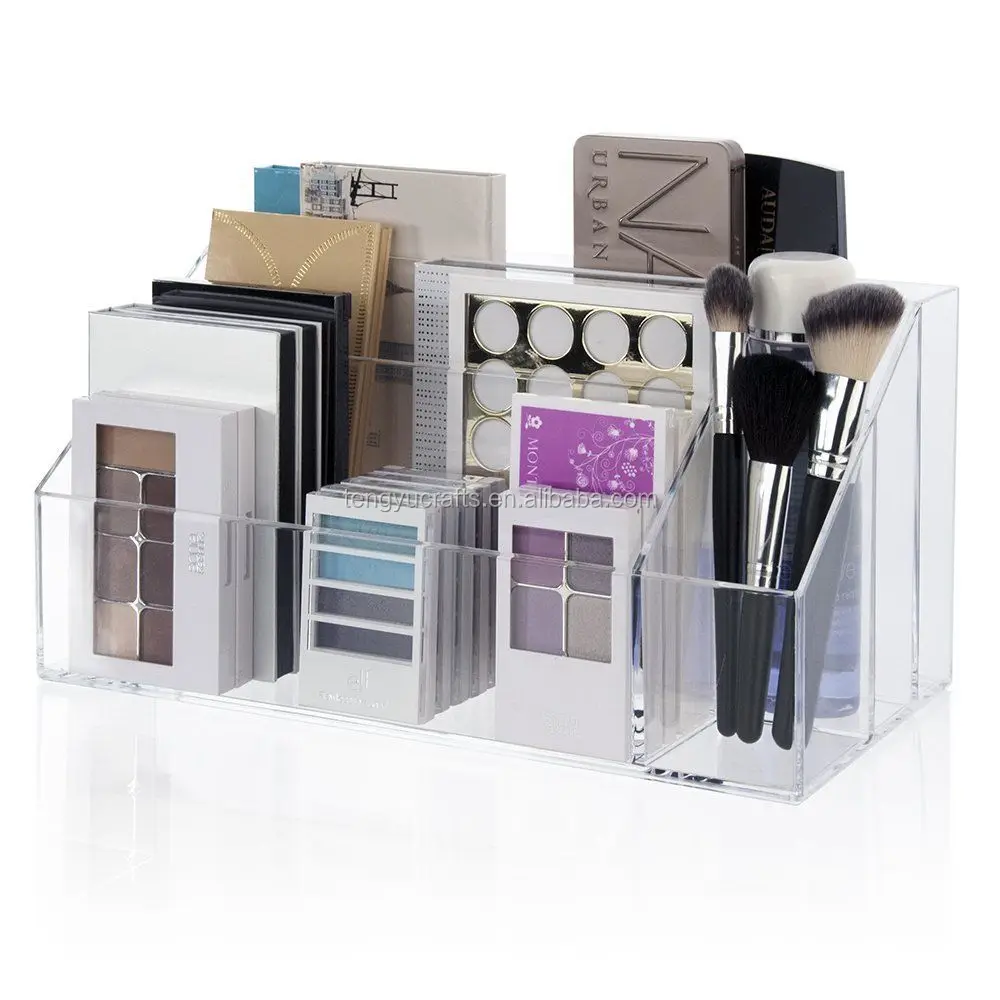 Wholesale Luxury Makeup Palette Organizer Acrylic Cosmetic Case Women Brush Holder Storage Box