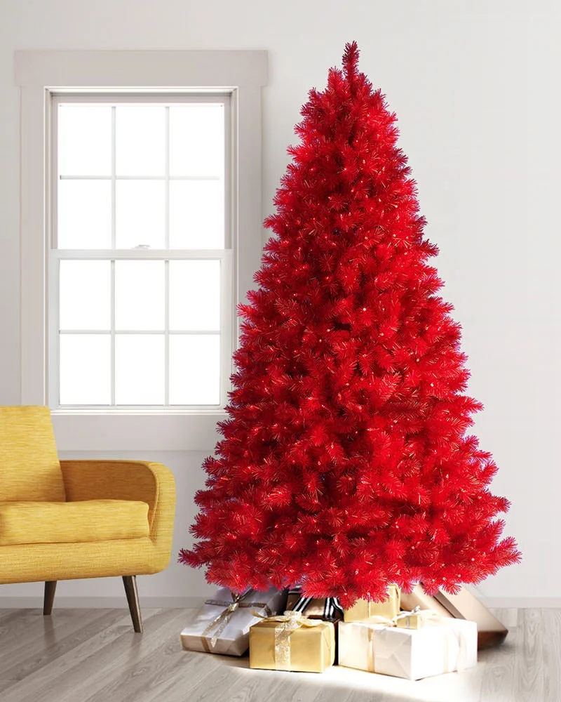 High quality cheap outdoor led artificial white PVC plastic flocked Christmas tree in full stock