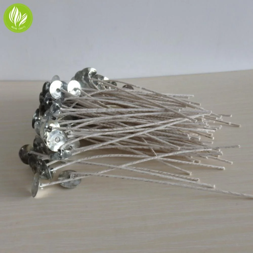 Фитиль из хлопчатобумажной бумаги, покрытый натуральным соевым воском, с низким содержанием дыма, хлопчатобумажные нити, тканые с бумагой, 100 шт.