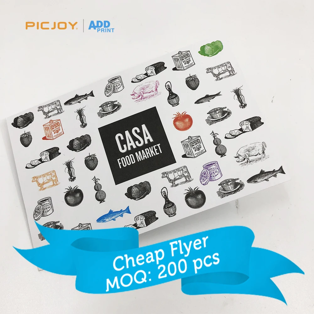 Food market Promotional discount coupon restaurant advertising flyer postcard print store in shanghai post card