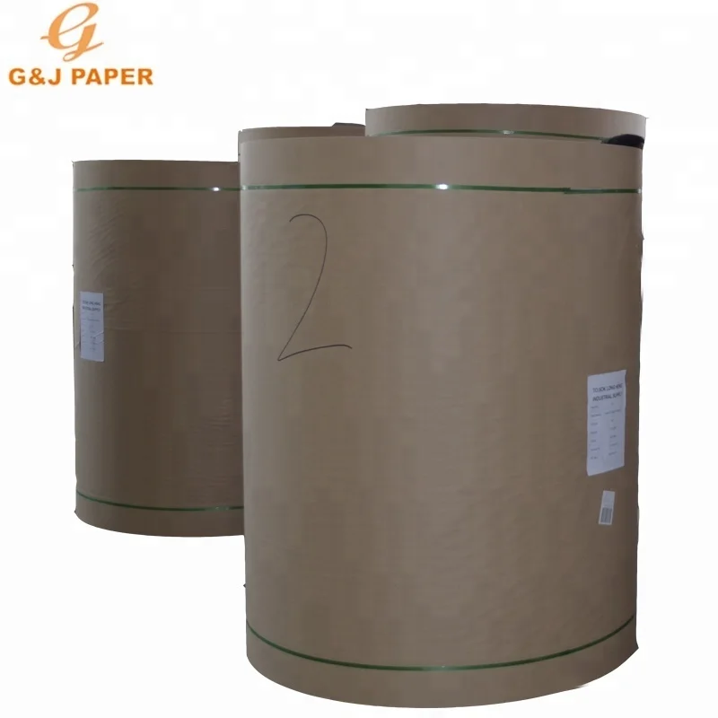 Recycled Kraft Liner Paper Offset Printing Wood Pulp G & J Paper Brown or White GJ Test LINER 45 Mechanical Pulp 80-300GSM