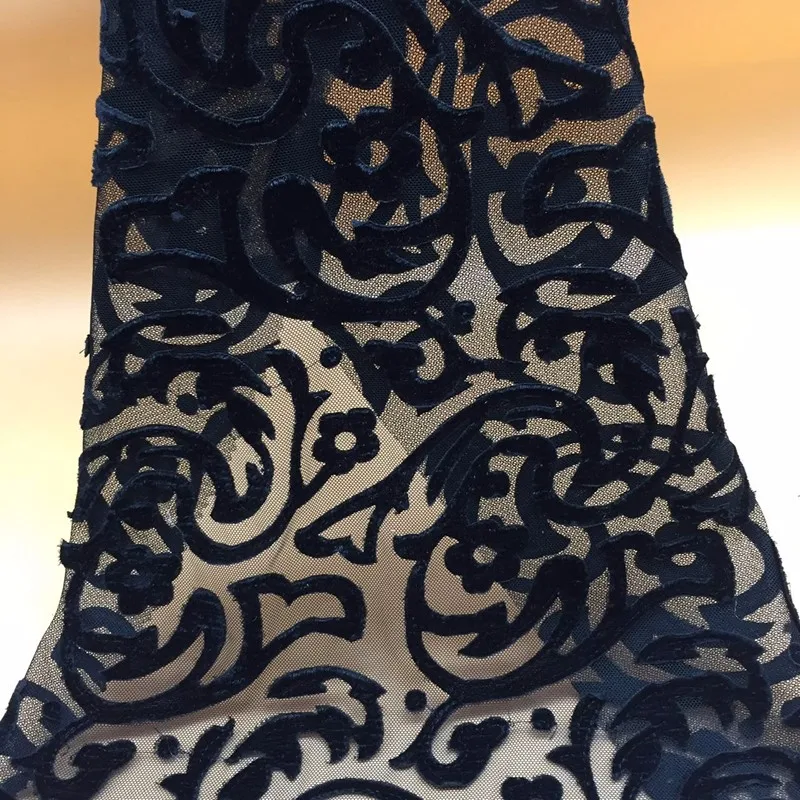 Ultra Soft Black Velvet embroidery wedding indian london gpo baju kurung moden velvet lace fabric
