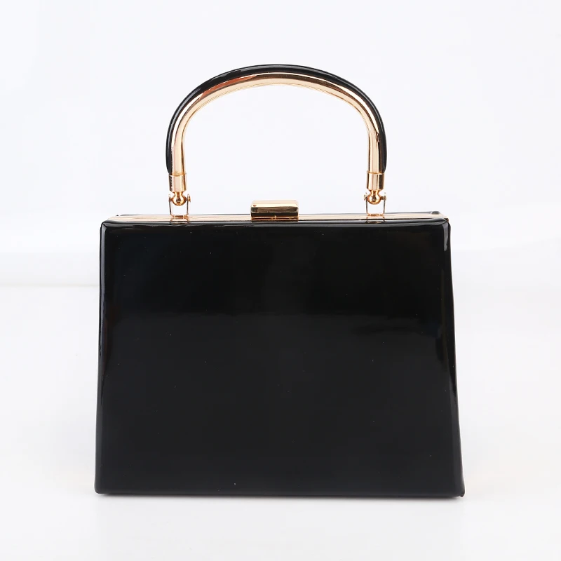 Factory direct wholesale brand new fashion clutches large space evening bag with handle patent leather handbag for party banquet