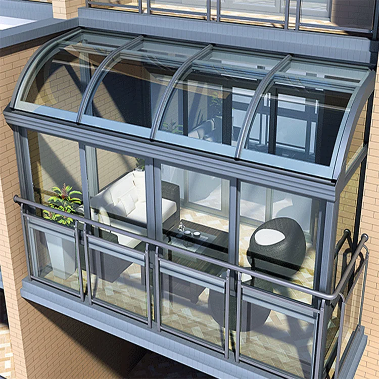 Folded Aluminum blade and sunroof solarium house