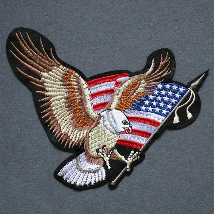 Eagle With USA Flag Patch Full patch iron custom Embroidery Logo Iron Patch