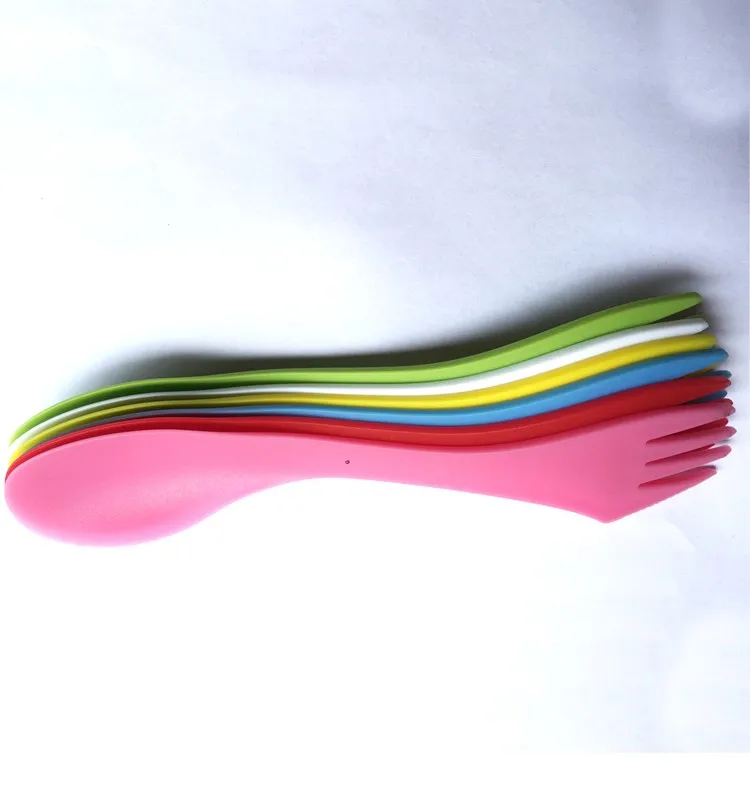 
Multifunctional High Quality Fashionable Travel Camping PP Three-sets Spoon Fork Knife Reusable Spork 