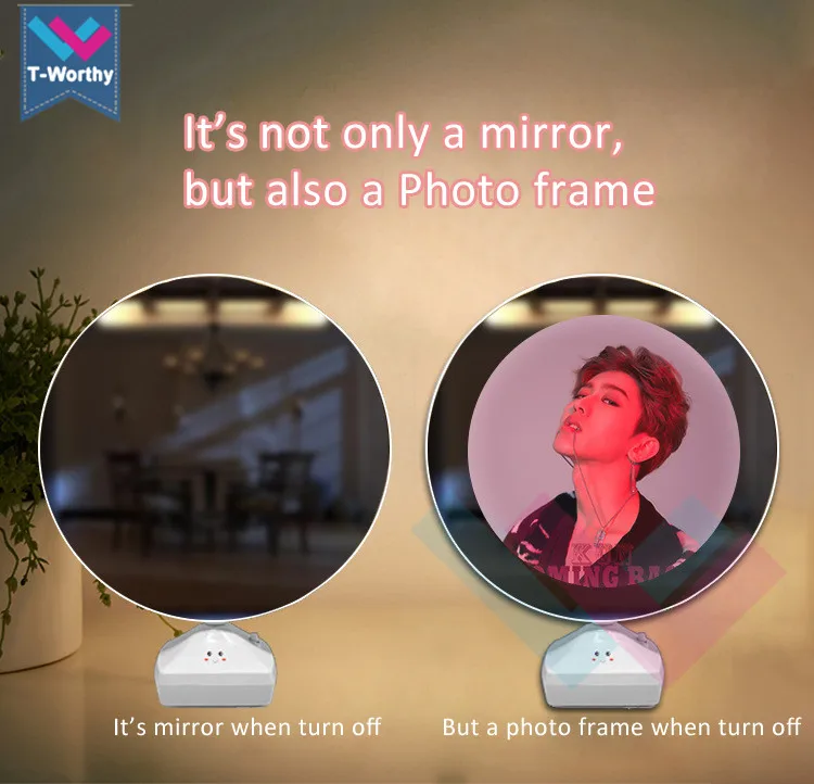 New Products Souvenirs For Wedding Guests LED Photo Frame with Mirror