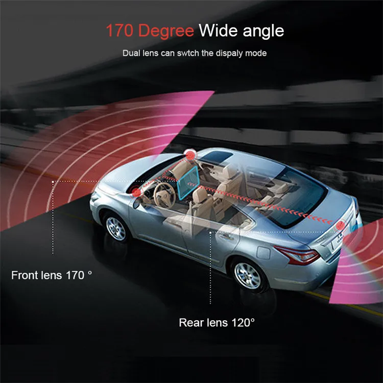 Auto Recorder Video Full HD Front And Rear DVR Dash Camera Dash Cam Car DVR Mirror Dual Lens Rear View Camera Rearview Dashcam